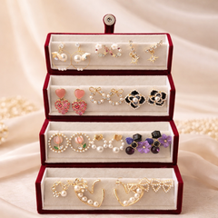 Set of 12 Trendy Korean Earrings with Premium Jewellery Box