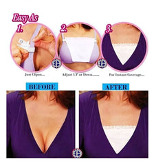 Deep Neck Cover Clips – Set of 3 (White, Black & Nude)