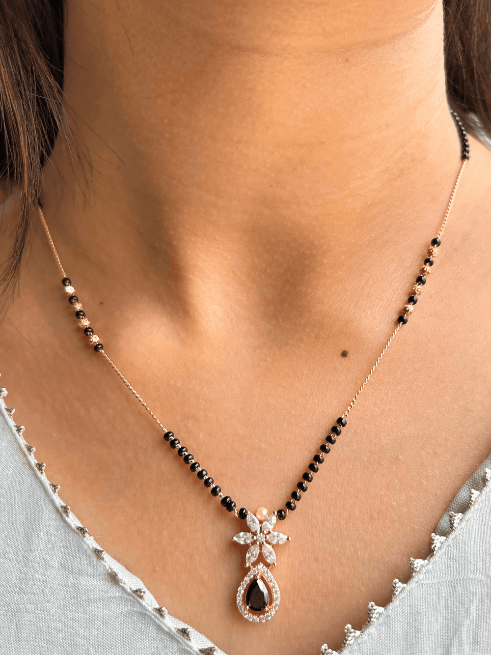 Ahana Black Diamond Mangalsutra Available in Offer Rate