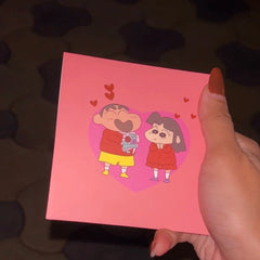 Cute Shinchan Love Necklace Combo with Romantic Card & Gift Box