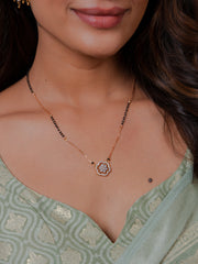 Solitaire Diamonds Flower Mangalsutra