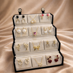 Premium Korean Earrings & Anti-Tarnish Necklaces with Elegant Jewellery Box