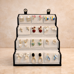 Trendy Korean Earrings Combo – Set of 12 with Black Jewellery Box