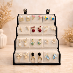 Trendy Korean Earrings Combo – Set of 12 with Black Jewellery Box